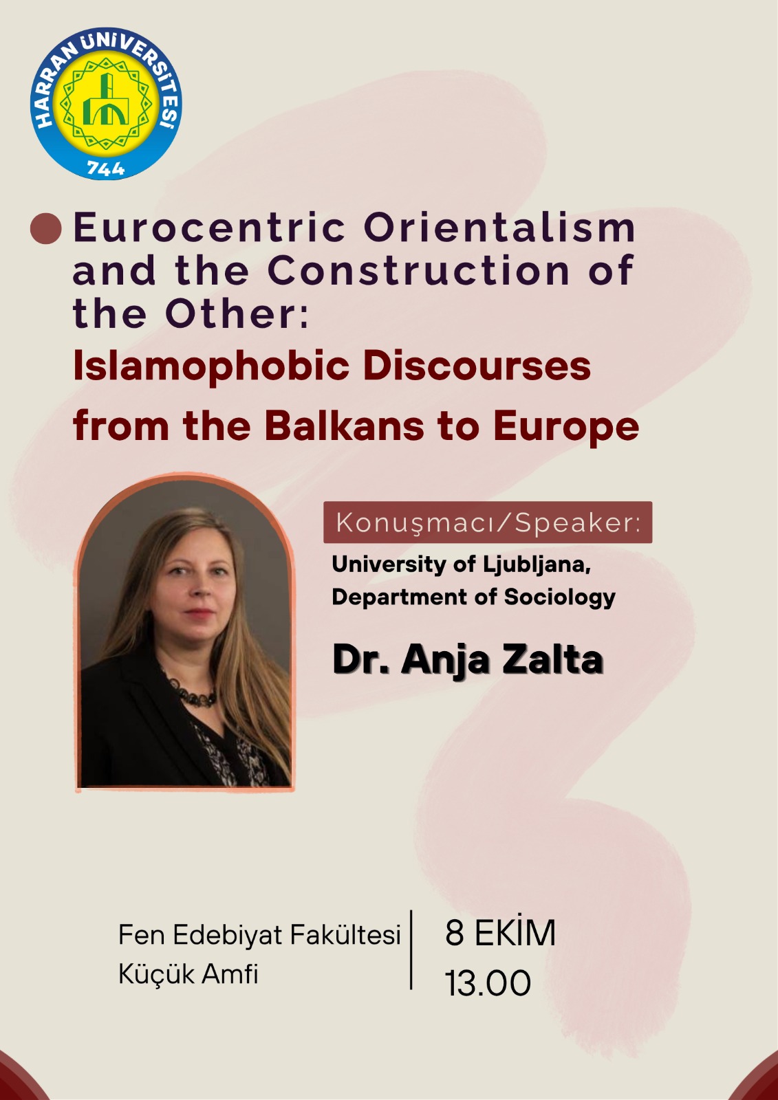 LJUBLJANA ÜNİVERSİTESİ SOSYOLOJİ BÖLÜMÜNDEN DR. ANJA ZALTA'NIN PERŞEMBE GÜNÜ GERÇEKLEŞECEK OLAN SUNUMU